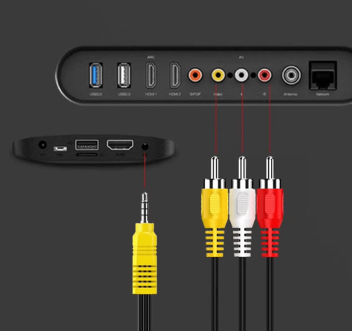 מתאם 3.5mm PL AUX זכר ל 3 RCA נקבה