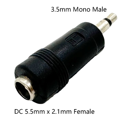 מתאם 3.5mm Mono זכר ל DC 5.5mm*2.1mm נקבה