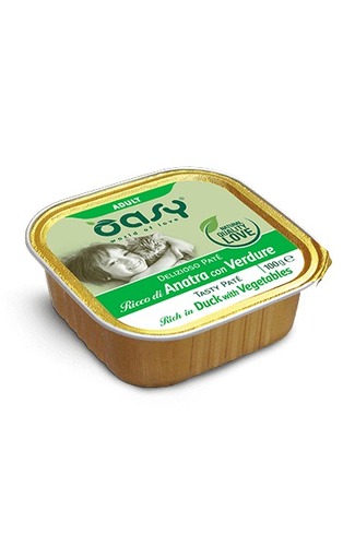 OASY מעדן פטה ברווז וירקות  חתולים 100גר 