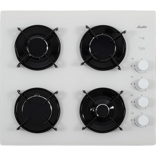 כיריים גז 4 להבות Sauter דגם SHG870W זכוכית לבנה