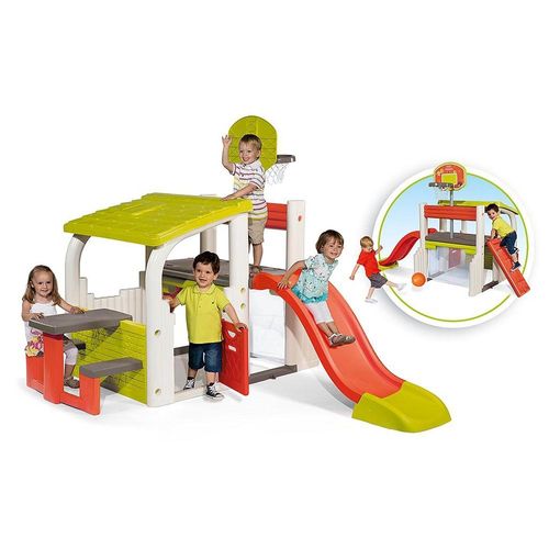 סמובי - מרכז פעילות ההנאה מגלשה ושולחן פיקניק וכדורסל - 840203 Smoby
