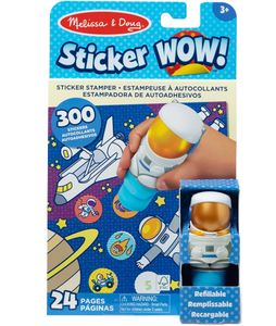 Sticker WOW! חוברת מדבקות 24 דפים עם מכשיר הדבקה אוטומטי ו 300 מדבקות - אסטרונאוט
