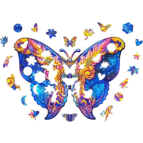 פאזל עץ פרפר Unidragon בצורות מיוחדות Intergalaxy Butterfly size S