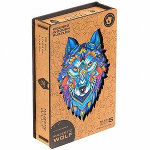 פאזל עץ זאב Unidragon בצורות מיוחדות Majestic Wolf בשני גדלים לבחירה