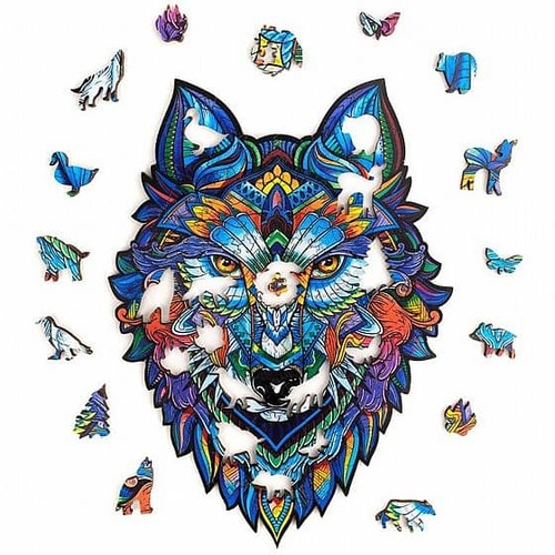 פאזל עץ זאב Unidragon בצורות מיוחדות Majestic Wolf size S