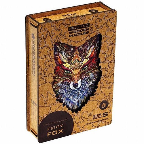 פאזל עץ שועל Unidragon בצורות מיוחדות Fiery Fox size S