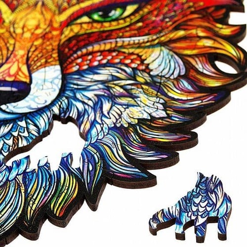 פאזל עץ שועל Unidragon בצורות מיוחדות Fiery Fox size S