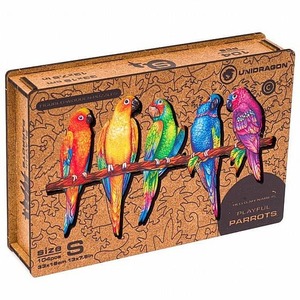 פאזל עץ תוכים Unidragon בצורות מיוחדות Playful Parrots size S