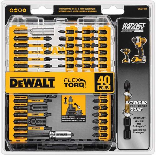 סט ביטים 40 חלקים למברגות אימפקט DEWALT FlexTorq 