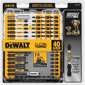 סט ביטים 40 חלקים למברגות אימפקט DEWALT FlexTorq 