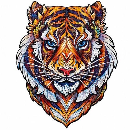 פאזל עץ נמר Unidragon בצורות מיוחדות Lovely Tiger size S 