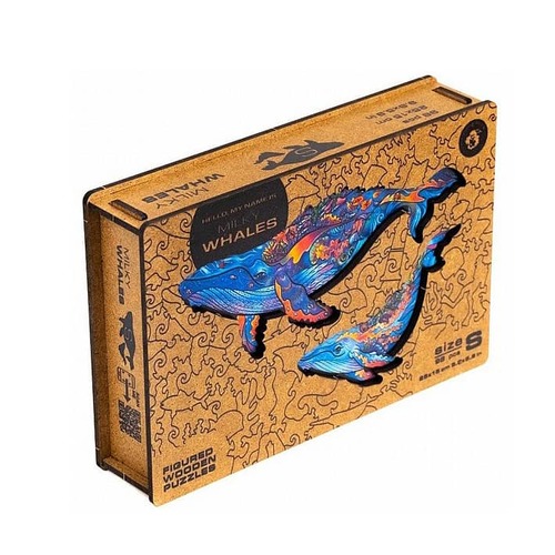 פאזל עץ לוויתנים Unidragon בצורות מיוחדות Milky Whales size S