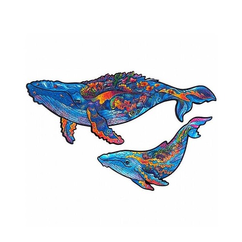 פאזל עץ לוויתנים Unidragon בצורות מיוחדות Milky Whales size S