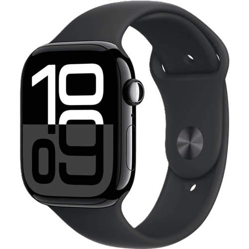 שעון חכם Apple Watch 10 GPS 42mm צבע שעון Black Aluminium צבע רצועה Black Sport Band - גודל S/M