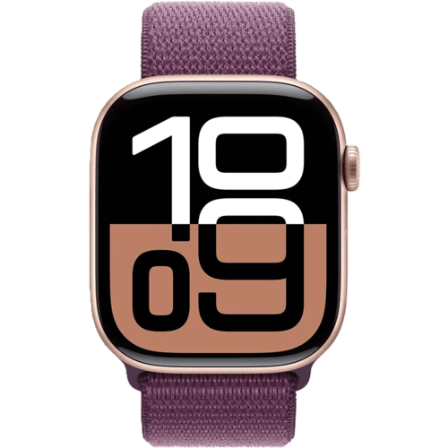 שעון חכם Apple Watch 10 GPS 42mm צבע שעון Rose Gold Aluminium צבע רצועה Plum Sport Loop 