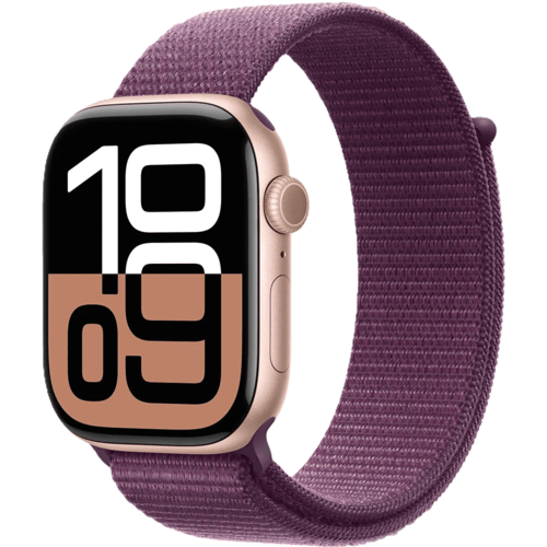 שעון חכם Apple Watch 10 GPS 42mm צבע שעון Rose Gold Aluminium צבע רצועה Plum Sport Loop 