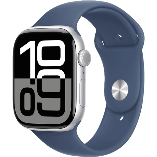 שעון חכם Apple Watch 10 GPS 46mm צבע שעון Silver Aluminium צבע רצועה Denim Sport Band גודל S/M