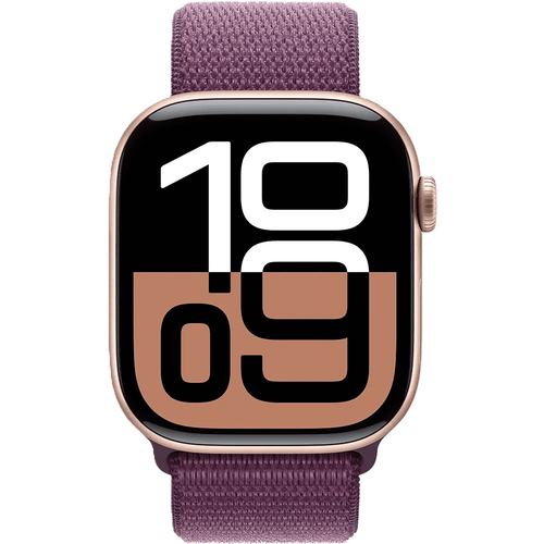 שעון חכם Apple Watch 10 GPS+Cellular 42mm צבע שעון Rose Gold Aluminium צבע רצועה Plum Sport Loop 
