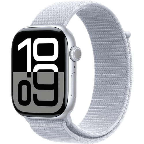 שעון חכם Apple Watch 10 GPS+Cellular 42mm צבע שעון Silver Aluminium צבע רצועה Blue Cloud Sport Loop