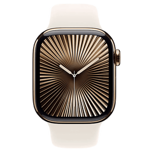 שעון חכם Apple Watch 10 GPS+Cellular 42mm צבע שעון Gold Titanium צבע רצועה Starlight Sport Band גודל M/L