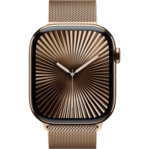 שעון חכם Apple Watch 10 GPS+Cellular 42mm צבע שעון Gold Titanium צבע רצועה Gold Milanese Loop