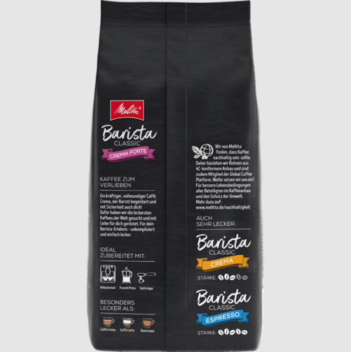 Melitta Barista classic Crema forte Coffee Beans 1 Kg