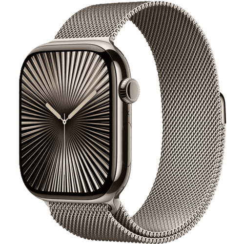 שעון חכם Apple Watch 10 GPS+Cellular 42mm צבע שעון Natural Titanium צבע רצועה Natural Milanese Loop