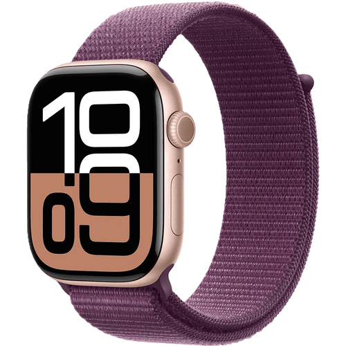 שעון חכם Apple Watch 10 GPS+Cellular 46mm צבע שעון Rose Gold Aluminium צבע רצועה Plum Sport Loop 