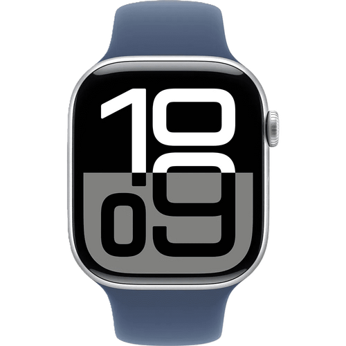 שעון חכם Apple Watch 10 GPS+Cellular 46mm צבע שעון Silver Aluminium צבע רצועה Denim Sport Band גודל M/L