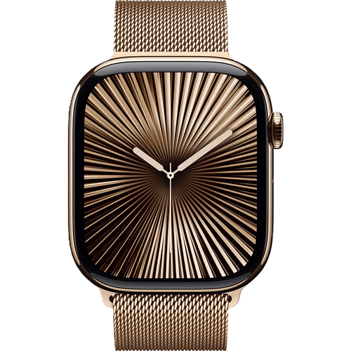 שעון חכם Apple Watch 10 GPS+Cellular 46mm צבע שעון Gold Titanium צבע רצועה Gold Milanese Loop גודל M/L