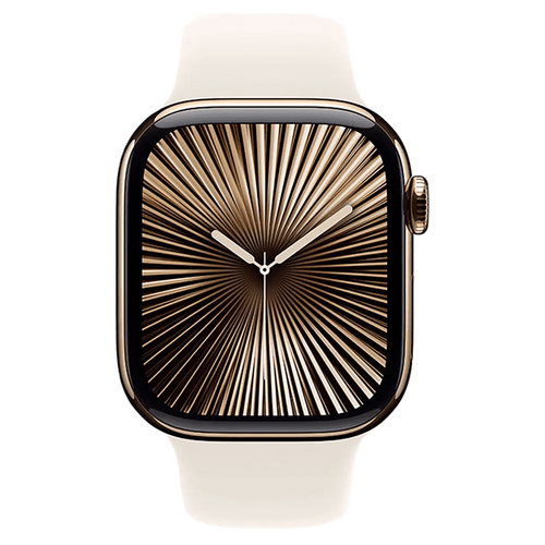 שעון חכם Apple Watch 10 GPS+Cellular 46mm צבע שעון Gold Titanium צבע רצועה Starlight Sport Band גודל M/L