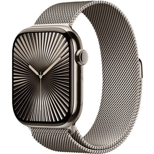 שעון חכם Apple Watch 10 GPS+Cellular 46mm צבע שעון Natural Titanium צבע רצועה Natural Milanese Loop גודל S/M