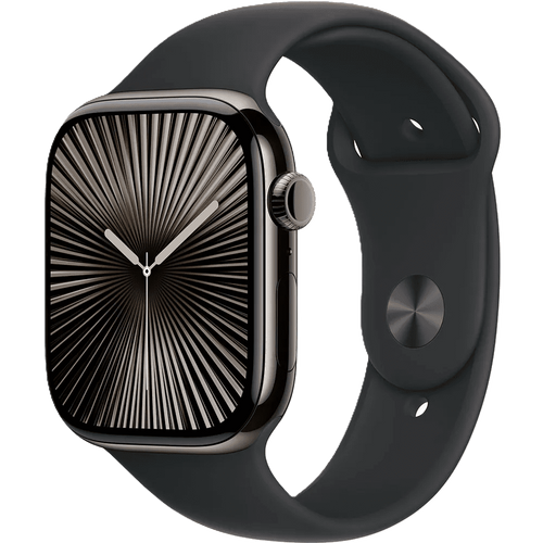שעון חכם Apple Watch 10 GPS+Cellular 46mm צבע שעון Slate Titanium צבע רצועה Black Sport Band גודל M/L