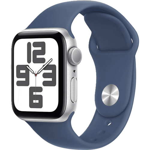 שעון חכם Apple Watch SE 2024 GPS 40mm צבע שעון Silver צבע רצועה Denim Sport Band גודל M/L