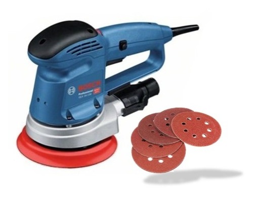 מלטשת אקצנטרית חשמלית 150 מ״מ / ''6 אינץ' 340W BOSCH + מארז 10 ניירות שיוף 