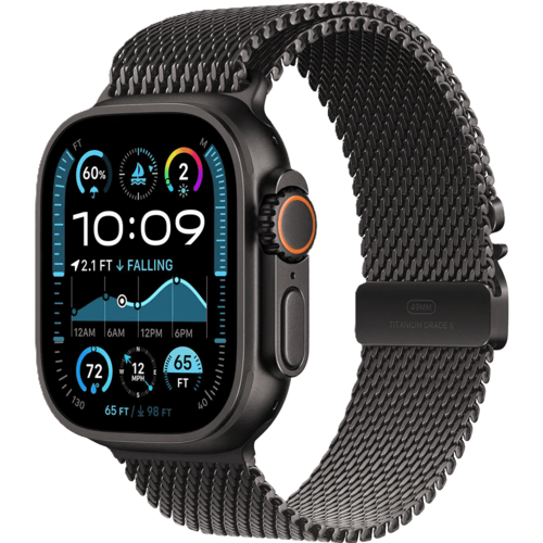 שעון חכם Apple Watch Ultra 2 GPS + Cellular 49mm צבע שעון Titanium Black צבע רצועה Black Titanium Milanese Loop גודל M