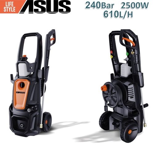 מכונת שטיפה בלחץ גרניק דגם AL6500H עם לחץ 240 בר ועוצמת מנוע 2500W, כוללת משאבת אלומיניום 3 בוכנות, אקדח לחץ מתכתי, מיכל הקצפה וצינור לחץ 10 מטר למשתמשים מקצועיים ופרטיים
