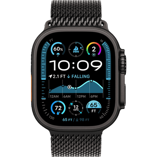שעון חכם Apple Watch Ultra 2 GPS + Cellular 49mm צבע שעון Titanium Black צבע רצועה Black Titanium Milanese Loop גודל S