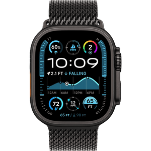 שעון חכם Apple Watch Ultra 2 GPS + Cellular 49mm צבע שעון Titanium Black צבע רצועה Black Titanium Milanese Loop גודל L