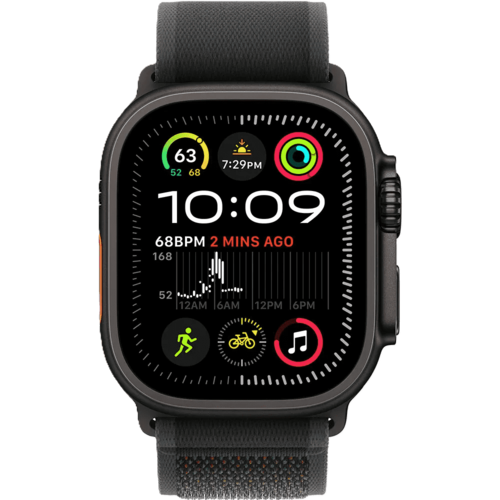 שעון חכם Apple Watch Ultra 2 GPS + Cellular 49mm צבע שעון Titanium Black צבע רצועה Black Trail Loop גודל S/M
