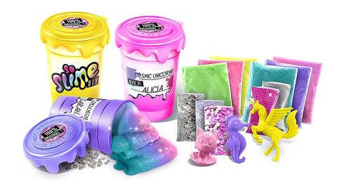 מזוודה להכנת סליים צבעוני עם נצנצים