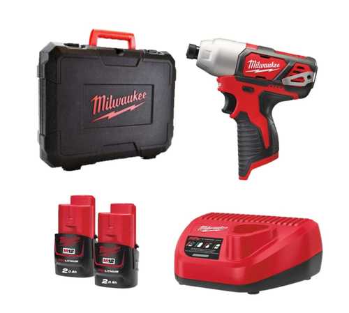 מברגת אימפקט 12V נטענת + 2 סוללות 2Ah מטען ומזוודת נשיאה