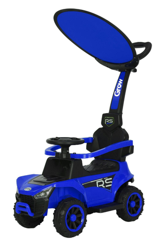 בימבה ג'יפ עם מוט דחיפה, אפקטים, תאורה וגגון - כחול