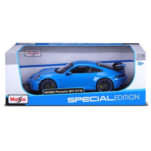 מאיסטו - מכונית פורשה כחול  - Maisto 1:18 Porsche 911 GT3 Coupe 2022