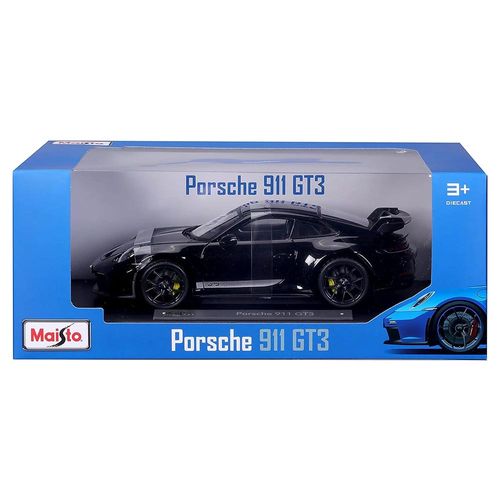 מאיסטו - דגם מכונית פורשה גי טי 3 שחורה - 1:18 Maisto Porsche 911 GT3 Coupe 2022
