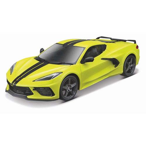 מאיסטו - מכונית שברולט קורבט  סטינגר קופה 2020 - CHEVROLET CORVETTE C8 STINGRAY COUPE YELLOW -  1:24