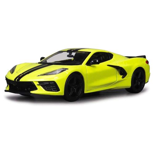 מאיסטו - מכונית שברולט קורבט  סטינגר קופה 2020 - CHEVROLET CORVETTE C8 STINGRAY COUPE YELLOW -  1:24