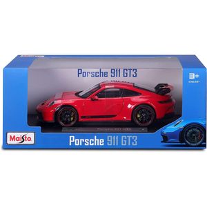 מאיסטו - דגם מכונית פורשה גי טי 3 אדומה - 1:18 Maisto Porsche 911 GT3 Coupe 2023