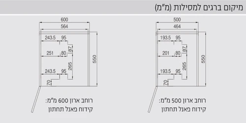 שרטוט ומידות מזווה למטבח 