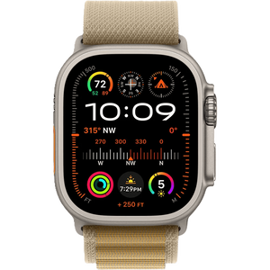 שעון חכם Apple Watch Ultra 2 GPS + Cellular 49mm צבע שעון Titanium Natural צבע רצועה Tan Alpine Loop גודל M